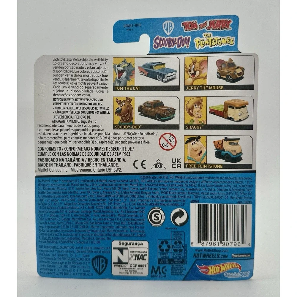 Hot Wheels Hanna-Barbera Character Cars Complete Set of 5 Tom Jerry Scooby WB